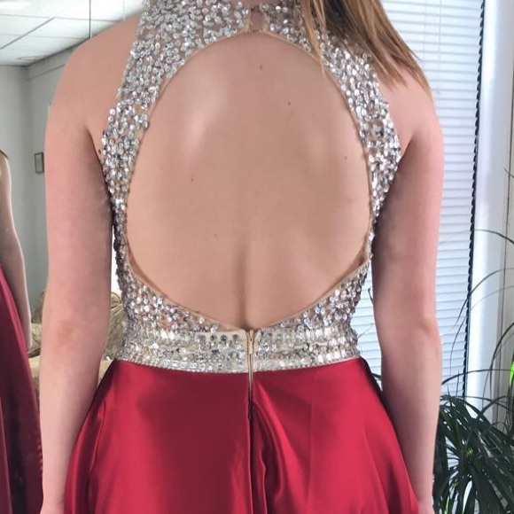 Red prom dress with sequins - Picture 3 of 6